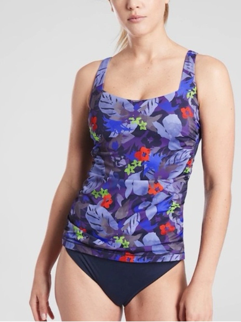 Athleta Twilight Tropic Tankini Swim Top 38D/DD  Floral Underwire Bra Pristine